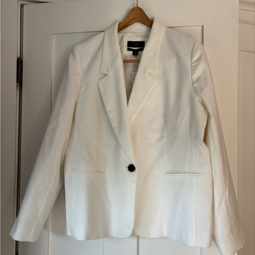 J. Crew White Linen Blazer